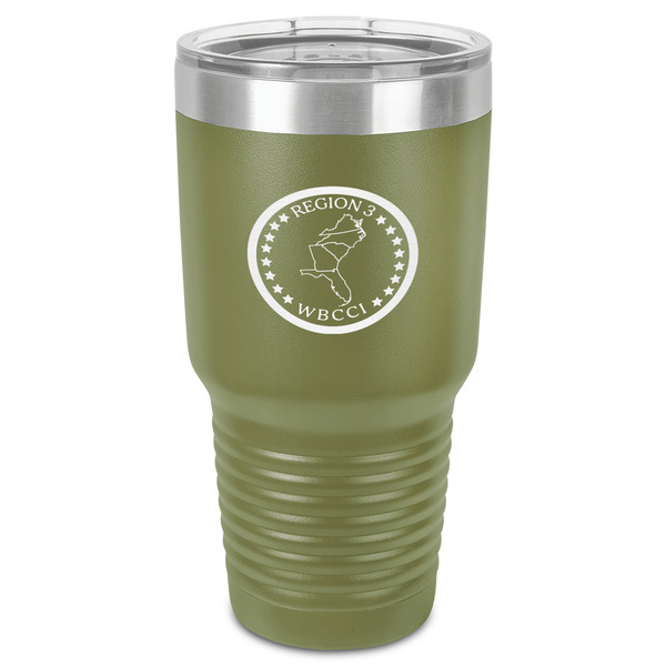 Custom Region 3 Logo 30 oz Stainless Steel Tumbler - Olive - Single-Sided