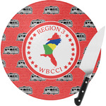 Region 3 Logo Round Glass Cutting Board - Small