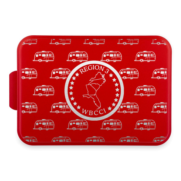 Custom Region 3 Logo Aluminum Baking Pan with Red Lid