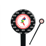 Region 3 Logo 7" Round Plastic Stir Sticks - Black - Single-Sided