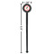 Region 3 Logo Black Plastic 7" Stir Stick - Round - Dimensions