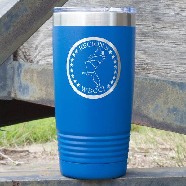 Custom Region 3 Logo 20 oz Stainless Steel Tumbler - Royal Blue - Single-Sided