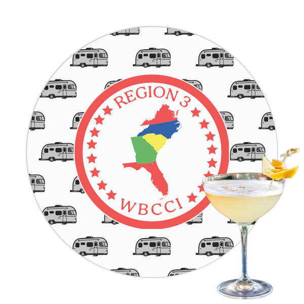 Custom Region 3 Logo Printed Drink Topper - 3.25"