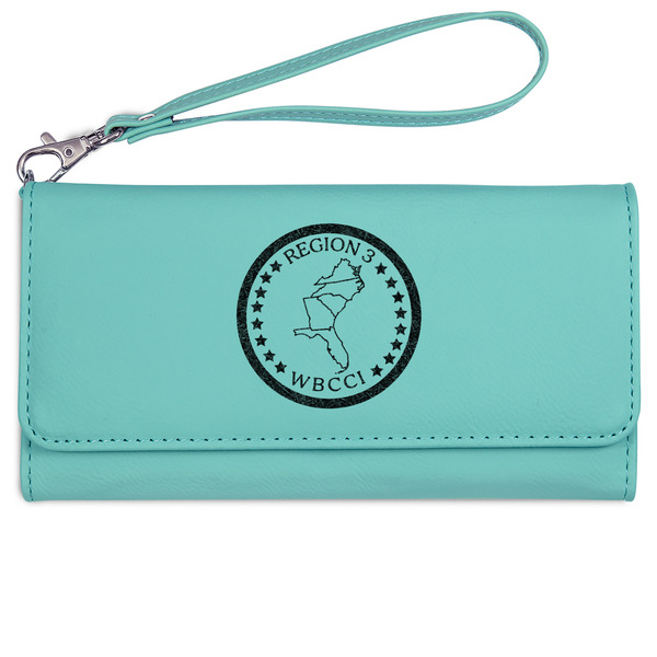 Custom Region 3 Logo Ladies Leatherette Wallet - Laser Engraved - Teal