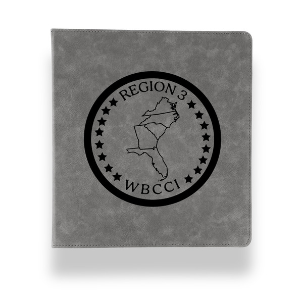 Custom Region 3 Logo Leather Binder - 1" - Grey