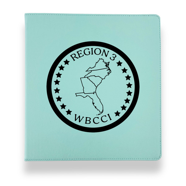 Custom Region 3 Logo Leather Binder - 1" - Teal