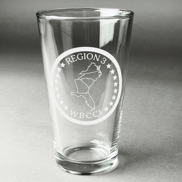 Custom Region 3 Logo Pint Glass - Laser Engraved - Single