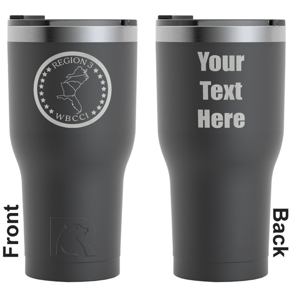 Custom Region 3 Logo RTIC Tumbler - Black - Laser Engraved - Double-Sided