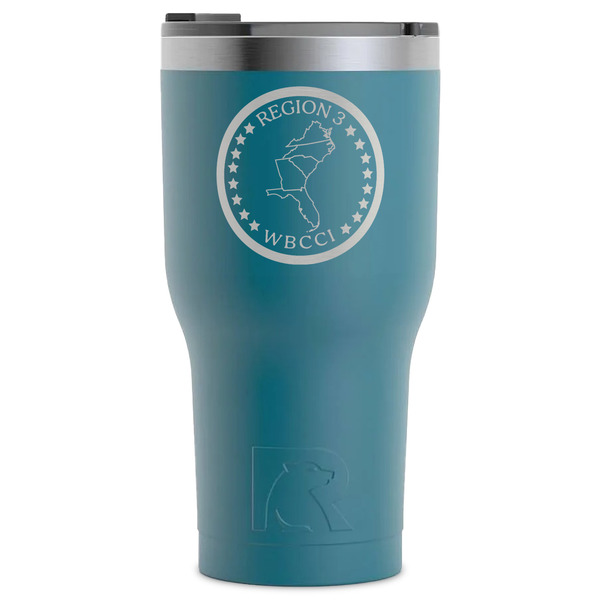 Custom Region 3 Logo RTIC Tumbler - Dark Teal - Laser Engraved - Single-Sided