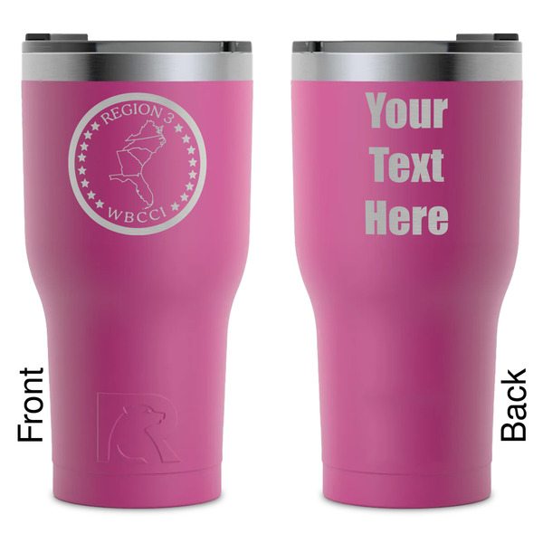 Custom Region 3 Logo RTIC Tumbler - Magenta - Laser Engraved - Double-Sided