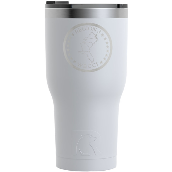 Custom Region 3 Logo RTIC Tumbler - White - Laser Engraved - Single-Sided