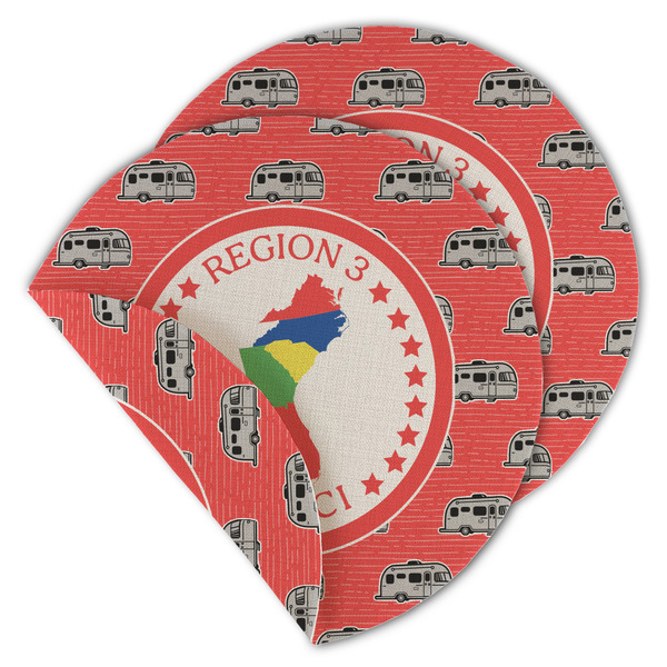 Custom Region 3 Logo Round Linen Placemat - Double-Sided - Single