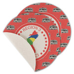 Region 3 Logo Round Linen Placemats - Single-Sided - Set of 4