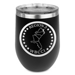 Region 3 Logo Stemless Stainless Steel Wine Tumbler - Black - Single-Sided