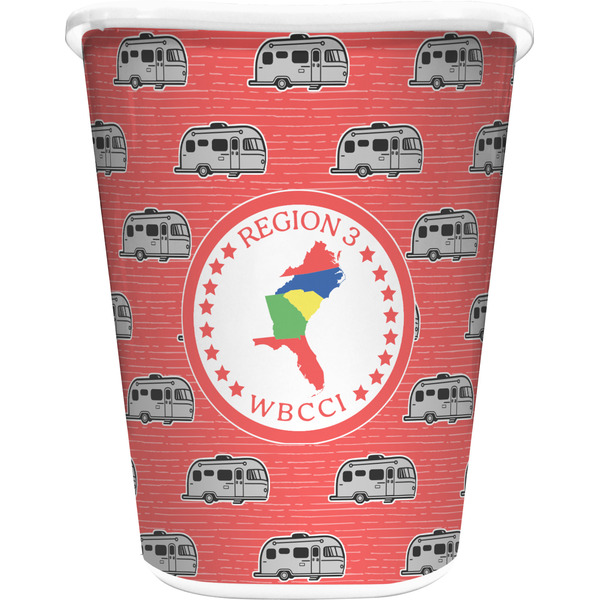 Custom Region 3 Logo Waste Basket - Double-Sided - White