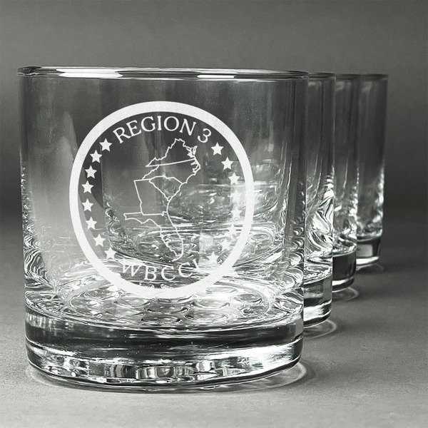 Custom Region 3 Logo Whiskey Glasses - Engraved - Set of 4