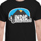 Airstream Indie Club Logo Black Crew T-Shirt on Model - CloseUp