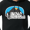 Airstream Indie Club Logo Black Hoodie on Model - CloseUp