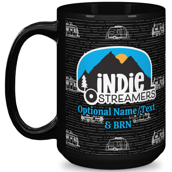 Custom Airstream Indie Club Logo 15 oz Coffee Mug - Black