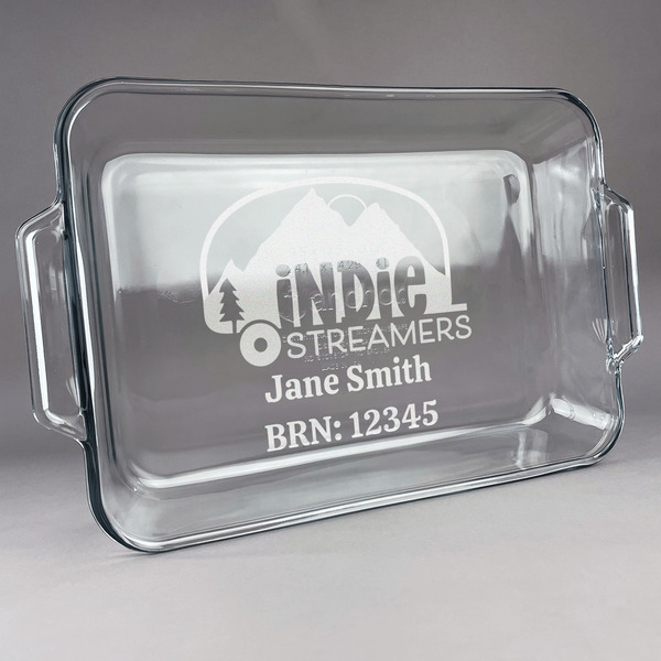 Custom Airstream Indie Club Logo Glass Baking and Cake Dish