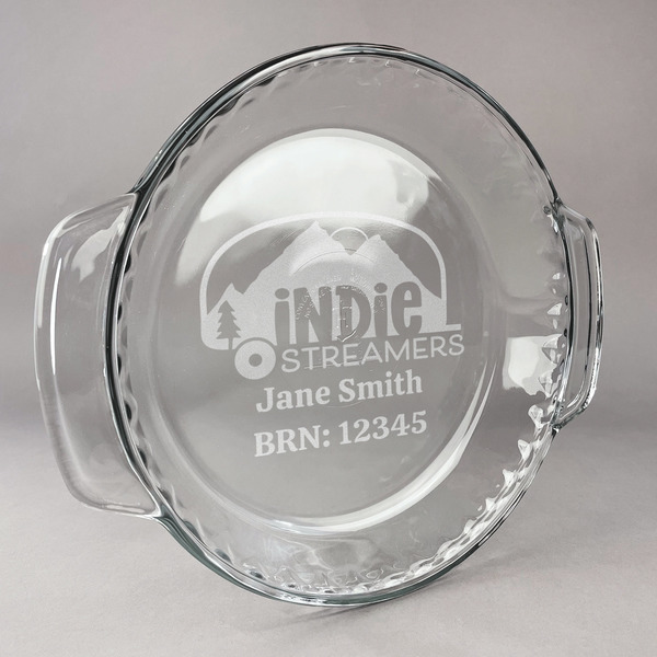 Custom Airstream Indie Club Logo Glass Pie Dish - 9.5in Round