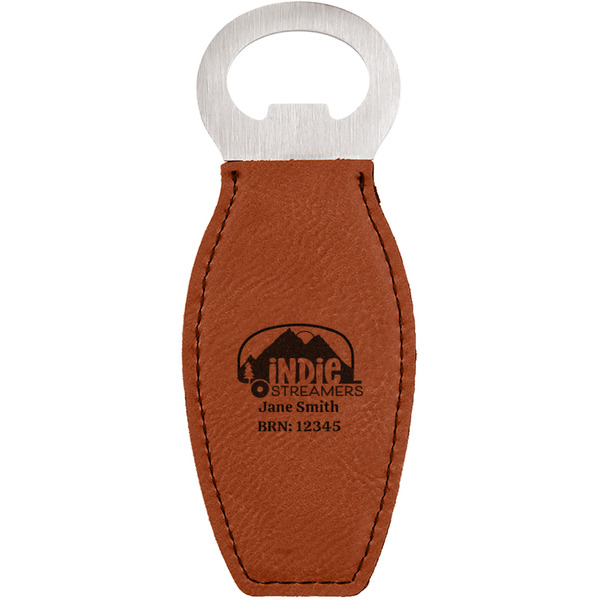 Custom Airstream Indie Club Logo Leatherette Bottle Opener - Double-Sided