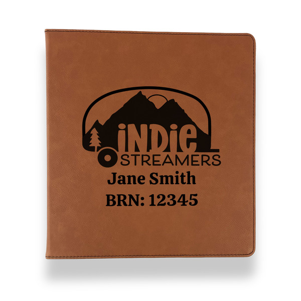 Custom Airstream Indie Club Logo Leather Binder - 1" - Rawhide