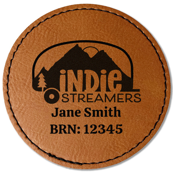 Custom Airstream Indie Club Logo Faux Leather Iron On Patch - Round