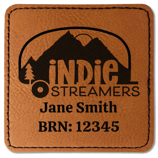 Custom Airstream Indie Club Logo Faux Leather Iron On Patch - Square