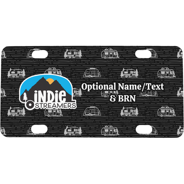 Custom Airstream Indie Club Logo Mini / Bicycle License Plate - 4 Holes