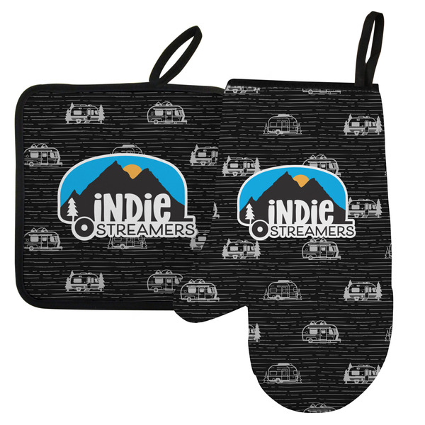 Custom Airstream Indie Club Logo Left Oven Mitt & Pot Holder Set