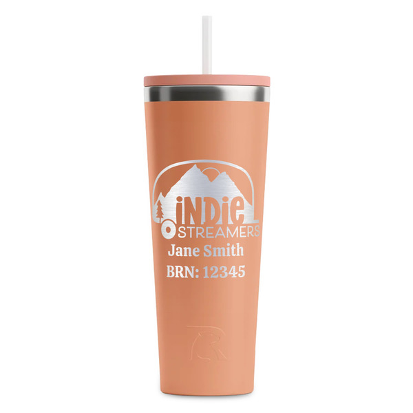 Custom Airstream Indie Club Logo RTIC Everyday Tumbler with Straw - 28oz - Peach - Double-Sided