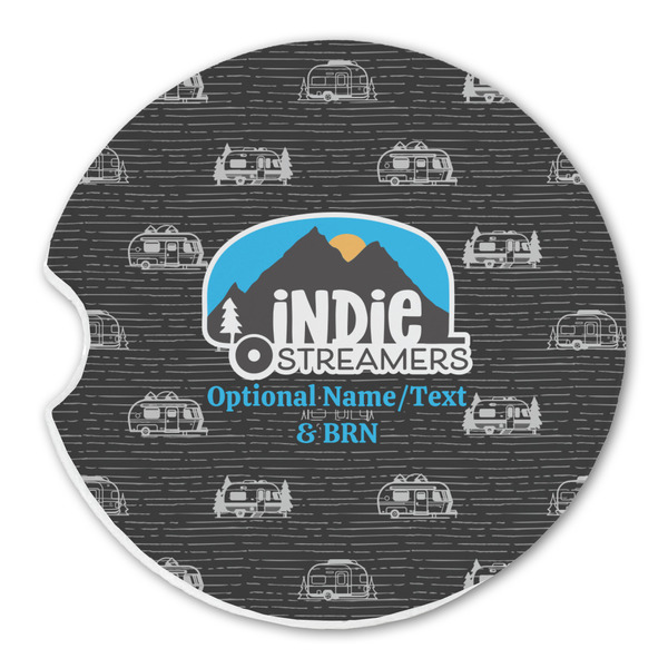 Custom Airstream Indie Club Logo Sandstone Car Coaster - Single