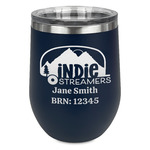 Airstream Indie Club Logo Stemless Stainless Steel Wine Tumbler - Navy - Double-Sided