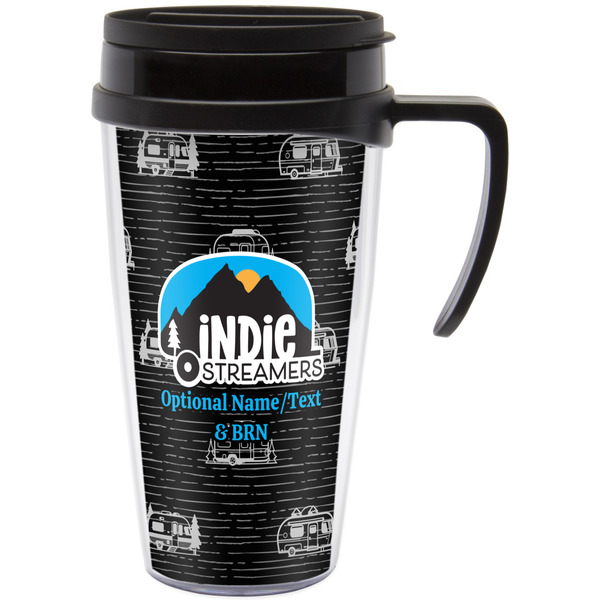 Custom Airstream Indie Club Logo Acrylic Travel Mug with Handle