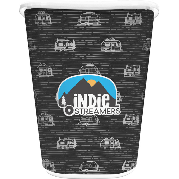 Custom Airstream Indie Club Logo Waste Basket - Double-Sided - White