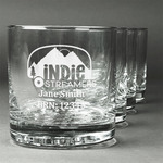 Airstream Indie Club Logo Whiskey Glasses - Engraved - Set of 4