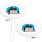 Airstream Indie Club Logo White Plastic 7" Stir Stick - Double Sided - Oval - Front & Back