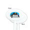 Airstream Indie Club Logo White Plastic 7" Stir Stick - Single Sided - Oval - Front & Back