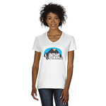 Airstream Indie Club Logo Women's V-Neck T-Shirt - White - XL