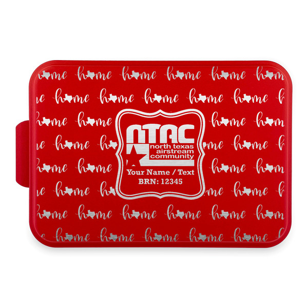 Custom North Texas Airstream Community Aluminum Baking Pan with Red Lid