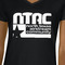 North Texas Airstream Community Black V-Neck T-Shirt on Model - CloseUp