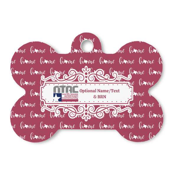 Custom North Texas Airstream Community Bone Shaped Dog ID Tag - Large