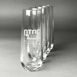 North Texas Airstream Community Champagne Flutes - Stemless - Laser Engraved - Set of 4