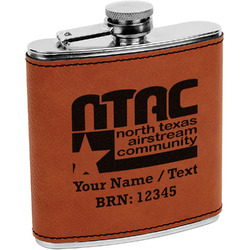 North Texas Airstream Community Leatherette Wrapped Stainless Steel Flask