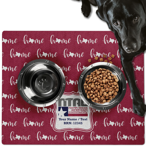 Custom North Texas Airstream Community Dog Food Mat - Large