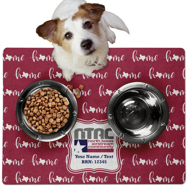 Custom North Texas Airstream Community Dog Food Mat - Medium