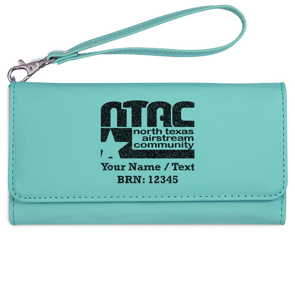 Custom North Texas Airstream Community Ladies Leatherette Wallet - Laser Engraved - Teal