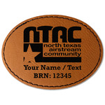 North Texas Airstream Community Faux Leather Iron On Patch - Oval