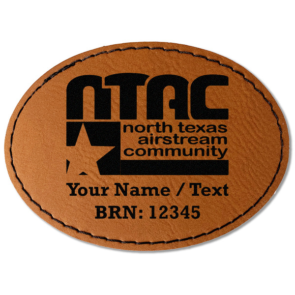 Custom North Texas Airstream Community Faux Leather Iron On Patch - Oval